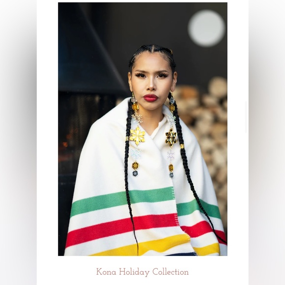 Indi City MAHKAKONAKOW Purple and Pink holiday statement earrings - Picture 14 of 17